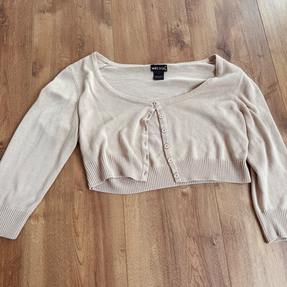 Wet Seal Tan Knit Cardigan